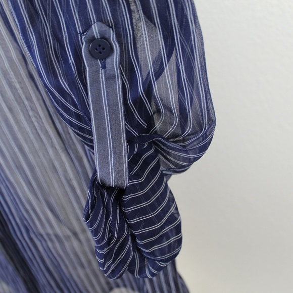 NWT Diane von Furstenberg Sheer Stripe Silk Blouse – Work to Weekend Lightweight - Picture 8 of 8